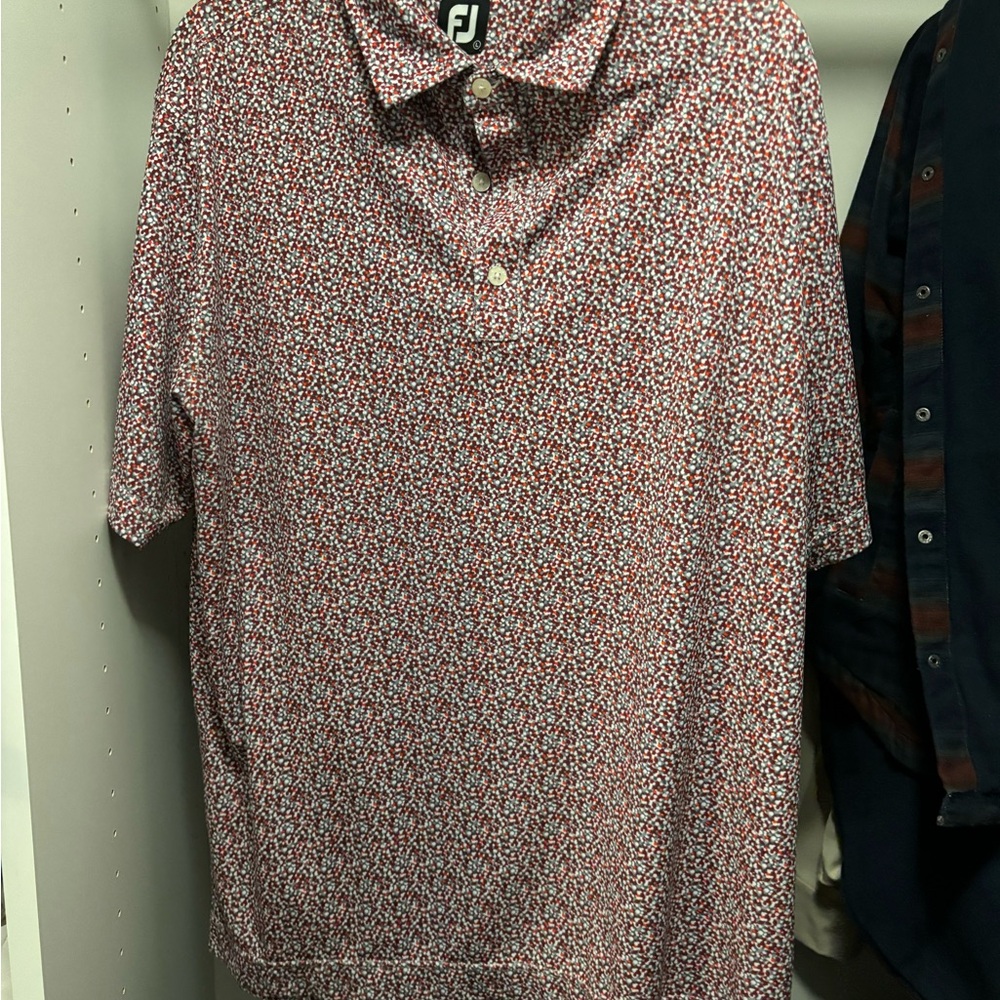 FootJoy Red and White Polo Shirt